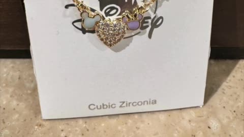 Disney Parks Gold Color Cubic Zirconia Necklace with Blue and Purple #shorts