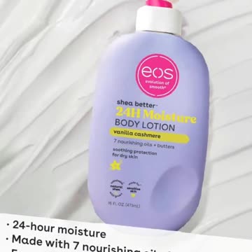 eos Shea Better Body Lotion Vanilla Cashmere, 24-Hour Moisture Skin Care, Lightweight & Non-Greasy,