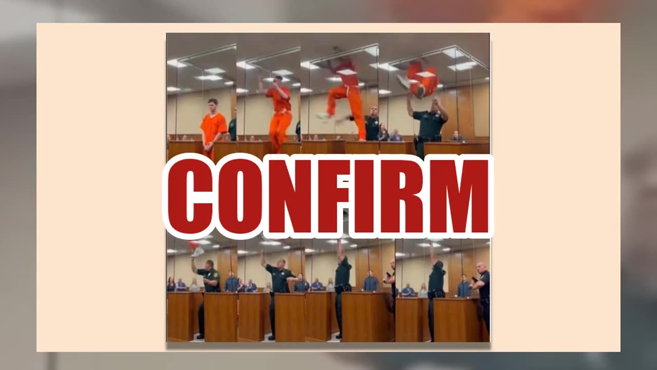 Fact Check: Videos Of Prisoner Escaping Through Courtroom Ceiling After Sentencing NOT Real -- AI