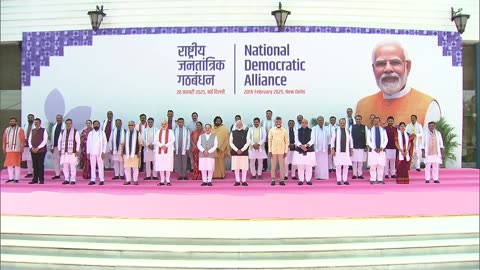 PM Modi with the NDA Chief Ministers during a meeting in New Delhi