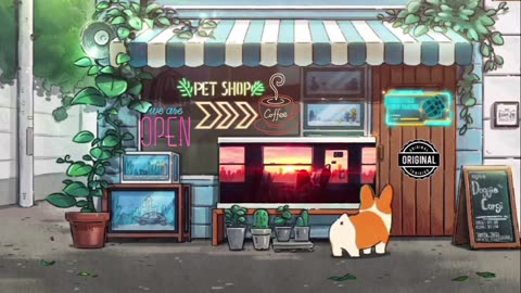 City Pet Shop Background Template