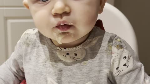 Late-night snack squad ✨ Baby Kayla enjoying her food
