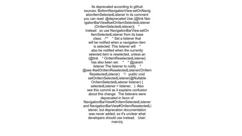 setOnNavigationItemSelectedListener deprecated