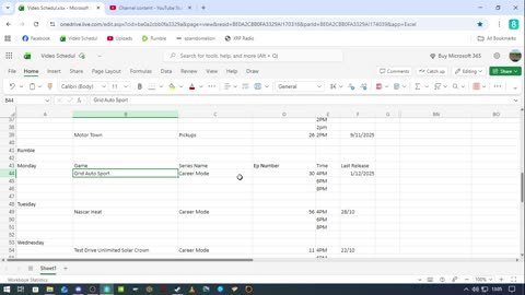 Video Schedule Rumble (November 2025)