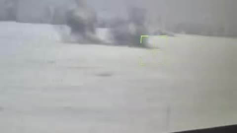 Remote Guided ATGM Slams into Russian Infantry Group