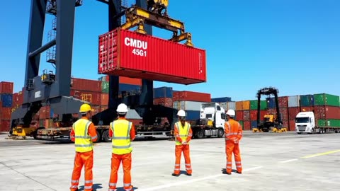 Huge cranes in modern ports the backbone of cargo transportation