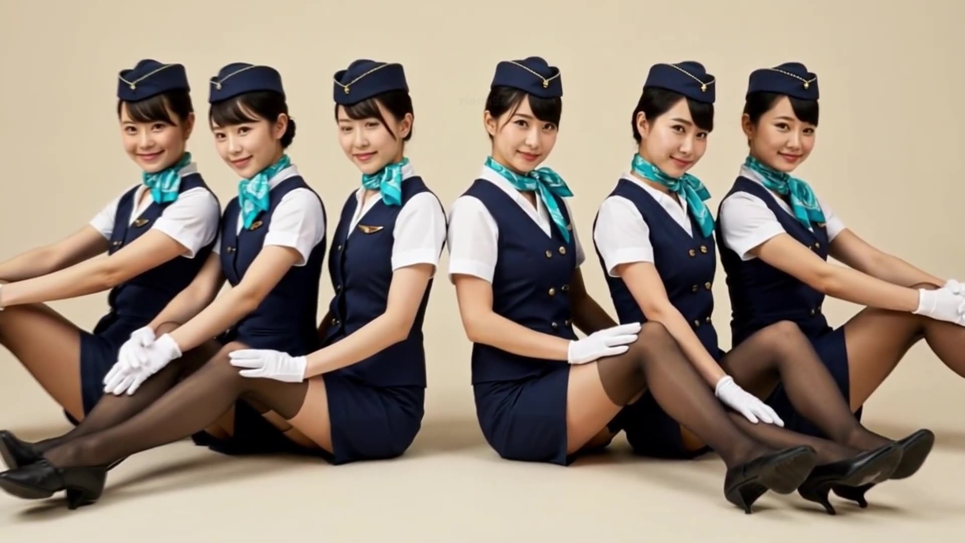 Elegant Flight Attendant Style in Classic Black Stockings👠🖤