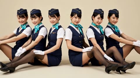 Elegant Flight Attendant Style in Classic Black Stockings👠🖤