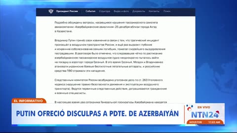 Putin admite que el sistema antiaéreo ruso estaba activo en el siniestro de avión de Azerbaiyán