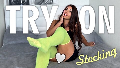 [4K USA] From White Fishnet to Toxic Lime | Stockings Try-On & Mood Shift
