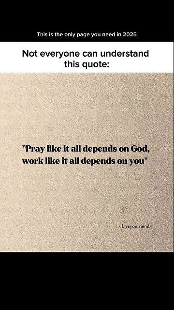 🙏 Pray Like It’s on God, Work Like It’s on YOU 💪 #FaithAndAction
