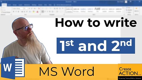 How to write 1st, 2nd, 3rd, etc in Word! (Superscript)