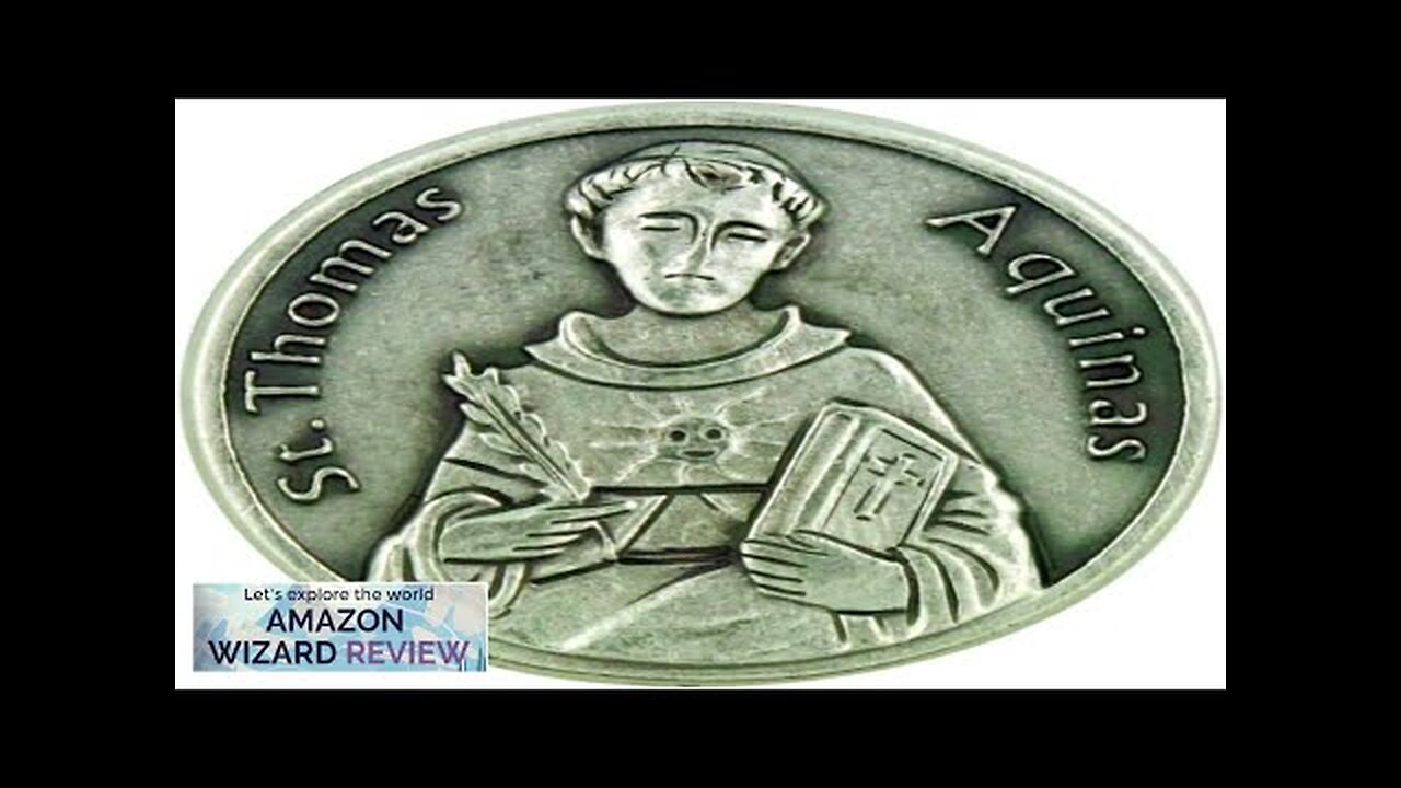 Patron of Academics Saint St Thomas Aquinas Pocket Token with Prayer Back Review