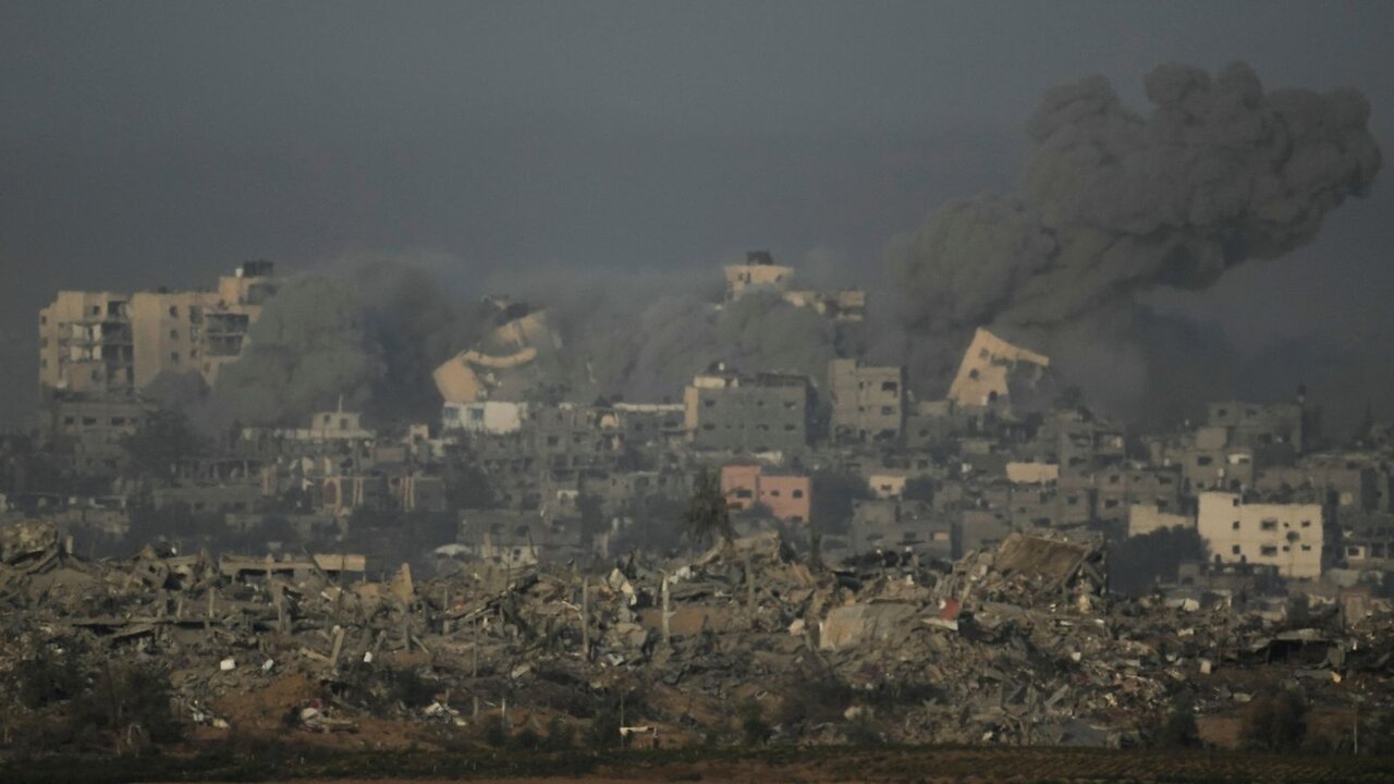 Smoke plume rises over northern Gaza Strip as Israel-Hamas war continues