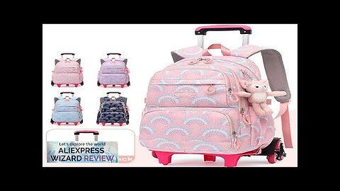 Rolling School Bags for Girls Backpack Children Waterproof School Backpacks with Wheels Review