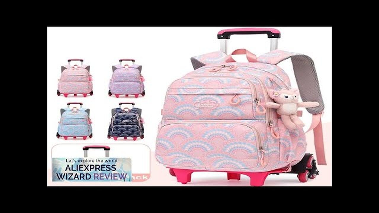 Rolling School Bags for Girls Backpack Children Waterproof School Backpacks with Wheels Review