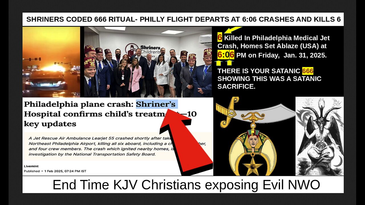 SHRINERS CODED 666 RITUAL- PHILLY FLIGHT DEPARTS AT 6:06 CRASHES AND KILLS 6