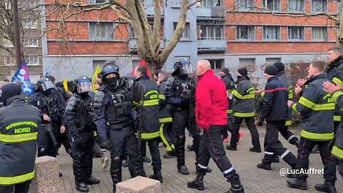 Macron is finished - French police just dropped their shields in front of protesting firefighters