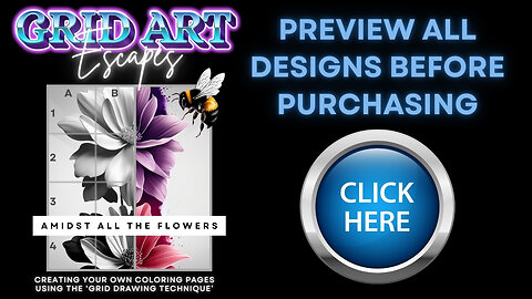 🎨 GRID ART ESCAPES - Amidst All The Flowers ✨ PREVIEW ALL DESIGNS BEFORE PURCHASING ✨