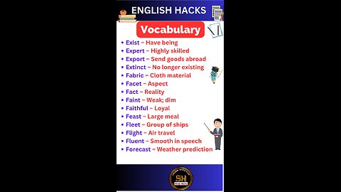 Daily use Important vocabulary words for exam 2025 59 #studyhacks123 #vocabulary #english #shorts