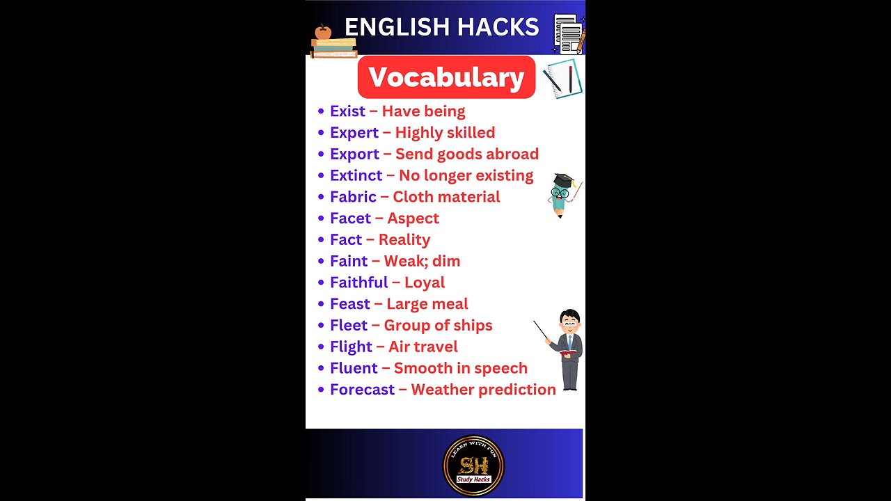 Daily use Important vocabulary words for exam 2025 59 #studyhacks123 #vocabulary #english #shorts