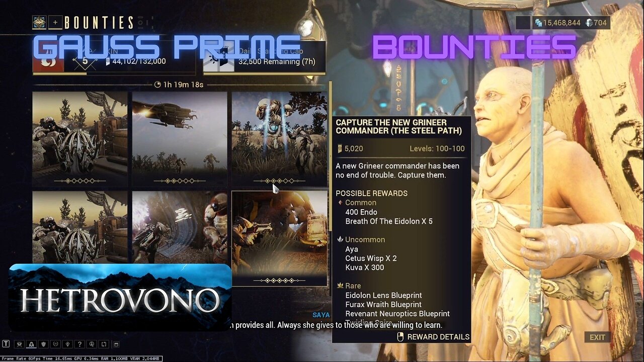 [Warframe] Gauss Prime Bounties