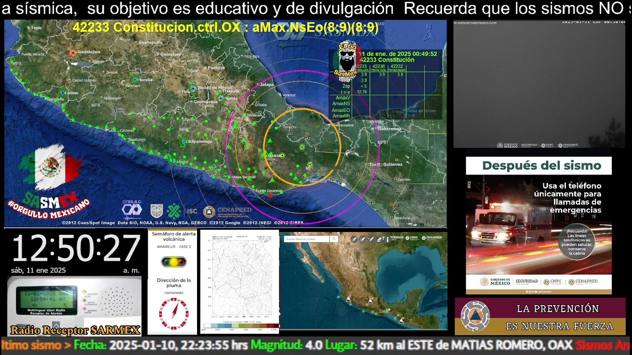 SISMO Magnitud 4.7 Loc 38 km al NORTE de MATIAS ROMERO, OAX 11/01/25 00:49:31 #noameritoalerta