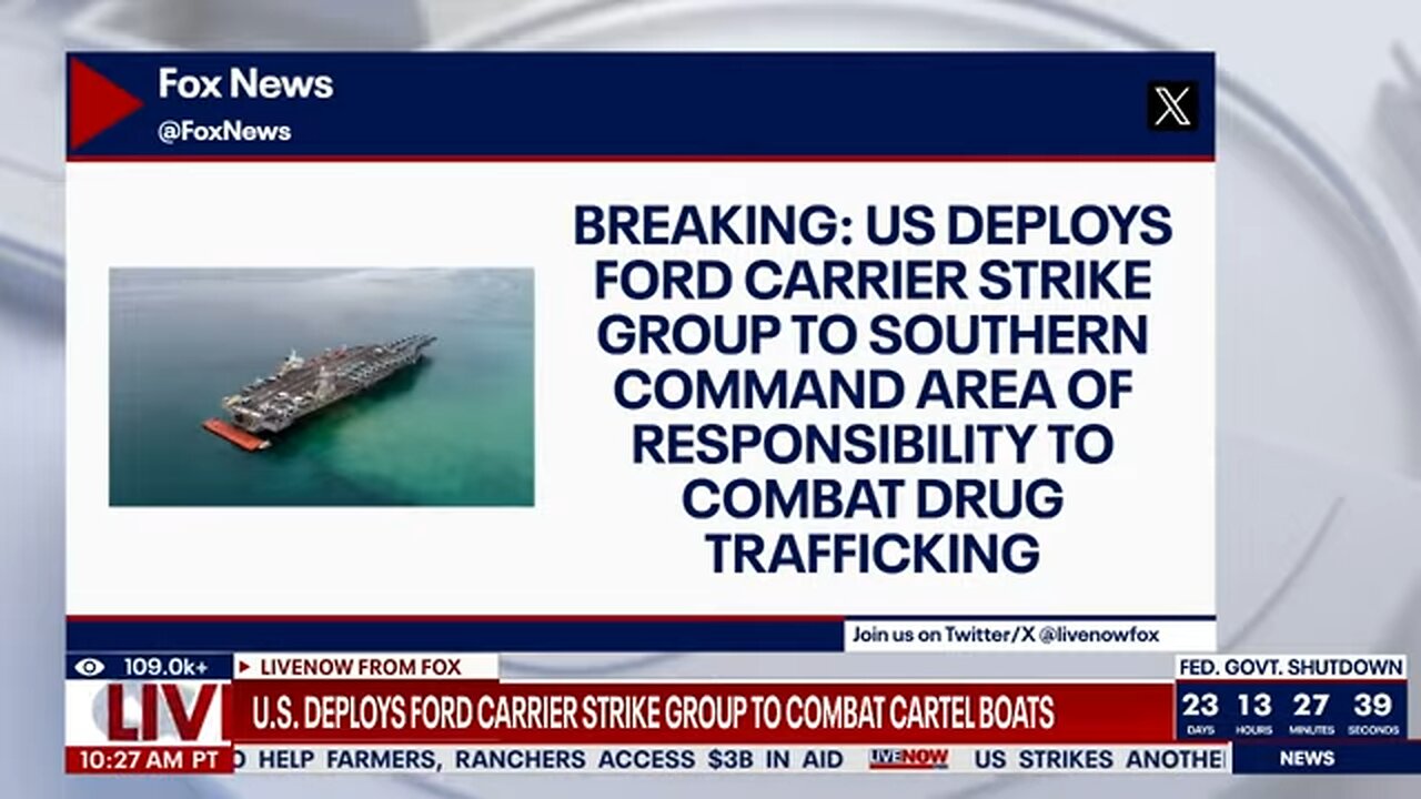 Cartel crakcdown: US deploys Ford carrier strike group to assist