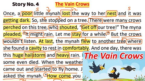 The Vain Crows - Moral English Stories - Kids English Stories - Story Reading