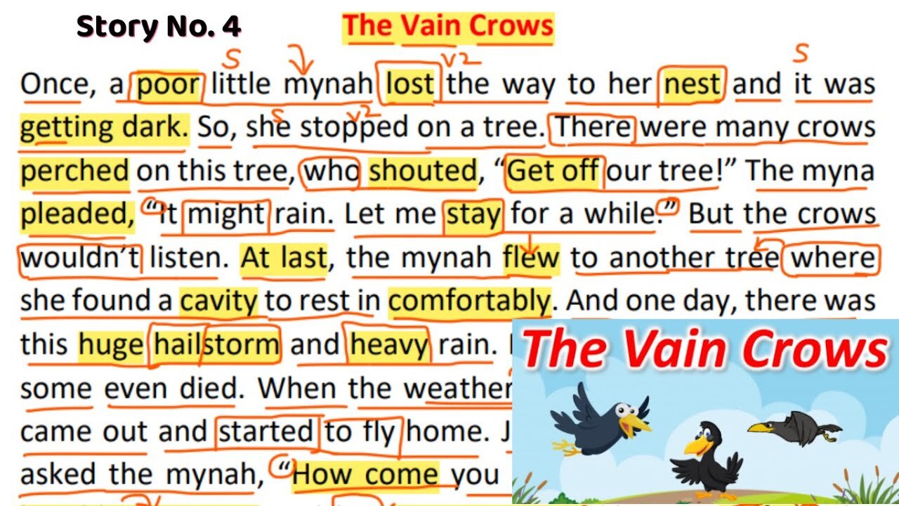 The Vain Crows - Moral English Stories - Kids English Stories - Story Reading