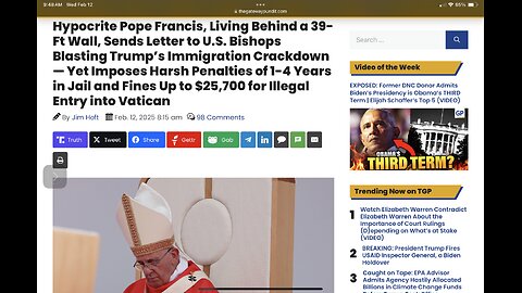 Hypocrite Francis, Living Behind a 39-Ft Wall, Sends Letter to U.S. Bishops Blasting Crackdown