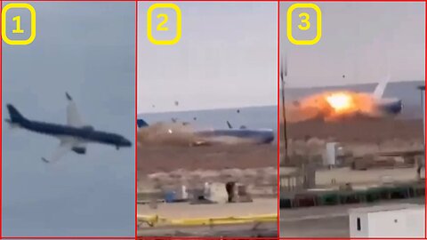 Moment the plane hit the ground - it exploded and broke into pieces