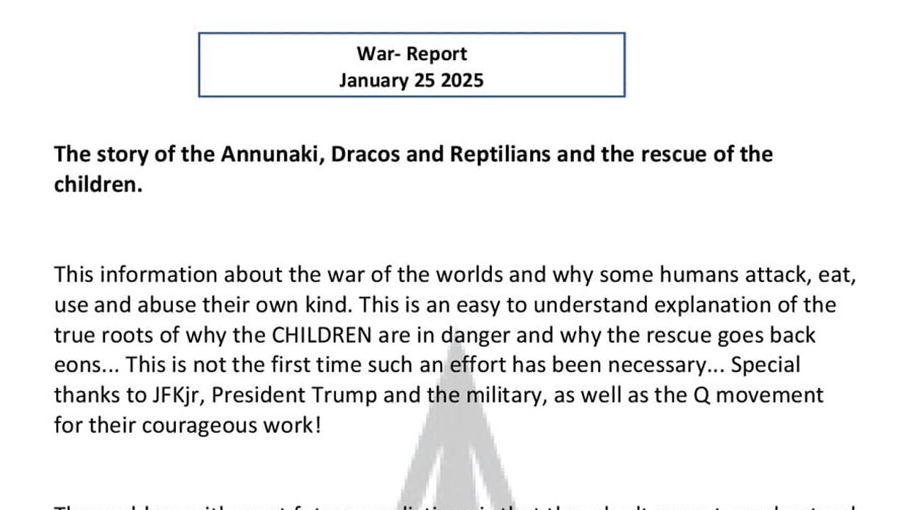 WAR REPORT - JANUARY 25 2025 - ANNUNAKI DRAKOS & REPTILIANS & THE RESCUE