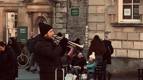 A man in Bath, UK did a Solo Concert busking