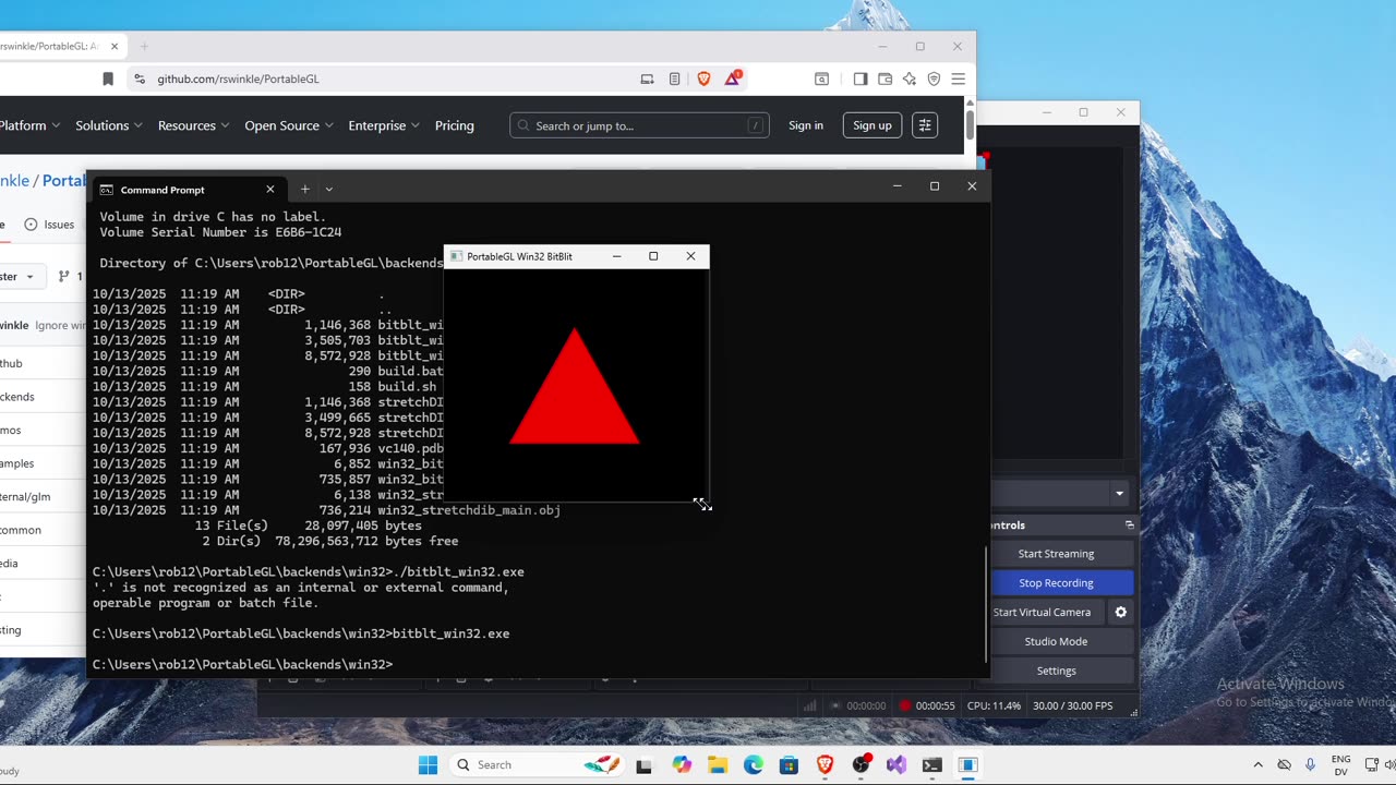 PortableGL on Windows in 1 minute