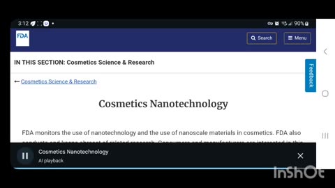 FDA monitors the use of nanotechnology and the use of nanoscale materials in cosmetics