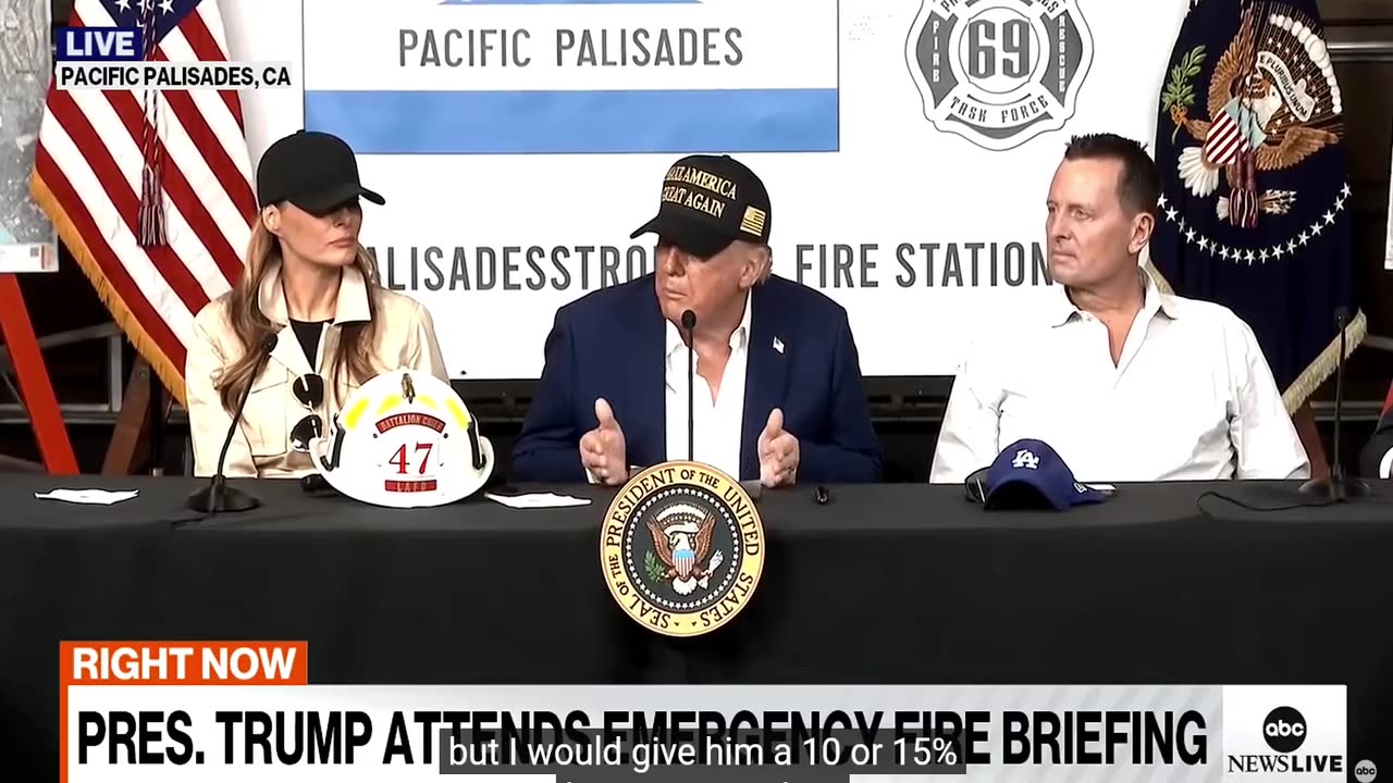 President Trump and First Lady visit Burned out California