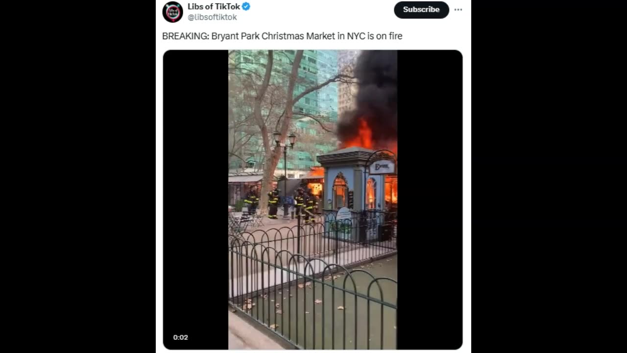 Someone Is Setting New York's Christmas Markets On Fire! (Video)!