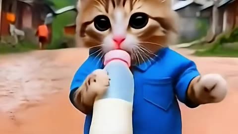 Beautiful cat going to school #funny #cute #cat #cartoon #shortsfeed #billi #comedy #viralshort
