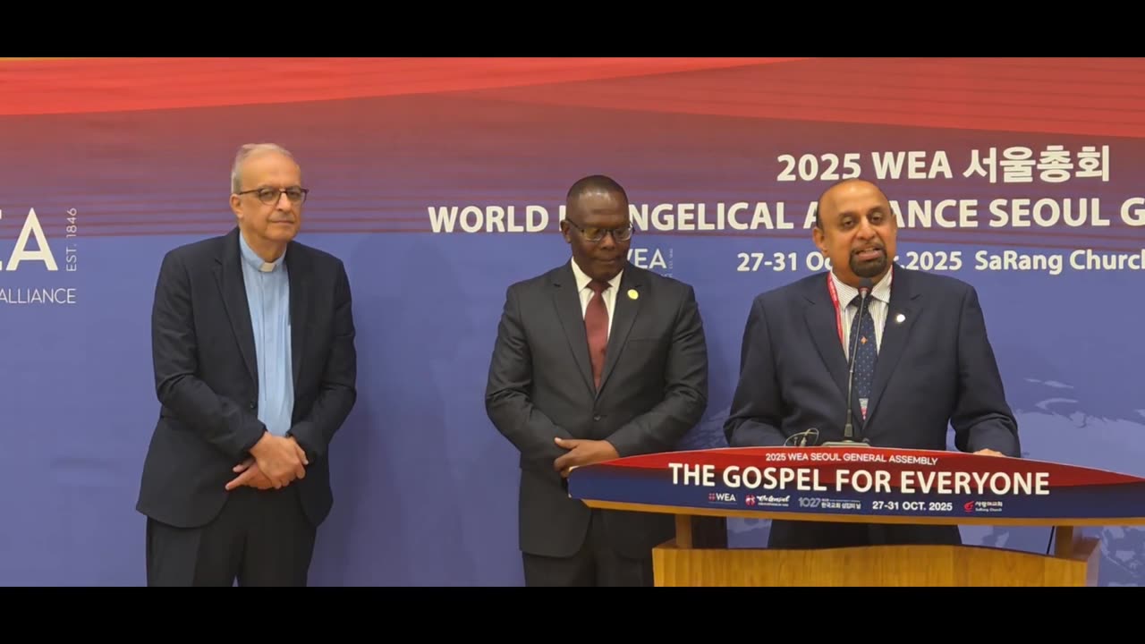 WEA 서울총회 3일차 기자회견 및 서울선언문 내용 발표/ 사랑의교회 국제회의실.25.10.29.