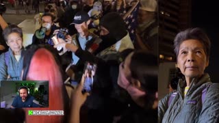 Anti ICE attack elderly Asian woman