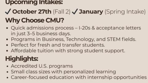 Study Business & STEM at CMU with Divine Associates Ltd
