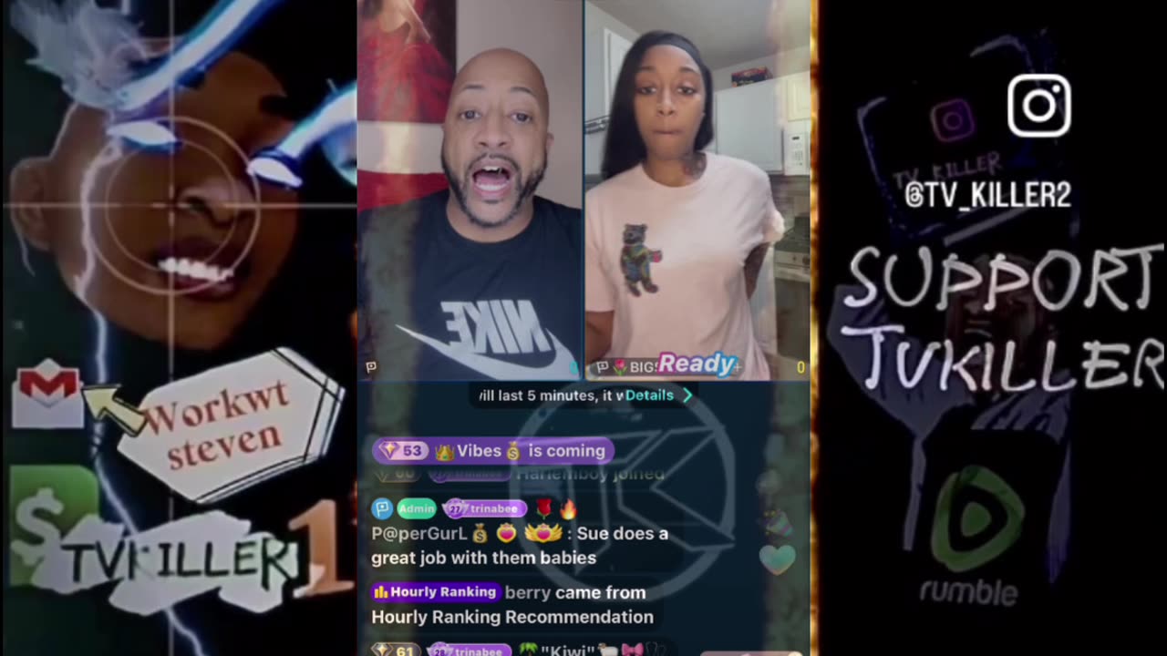 COMMENTS TRIES TO GET TRINA B & SUE WOO INTO IT