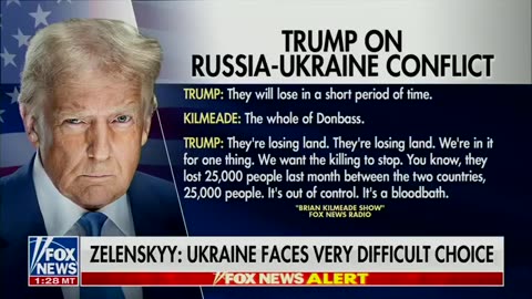 Trump Ukraine will lose in a short period of time Theyre losing land Theyre losing land