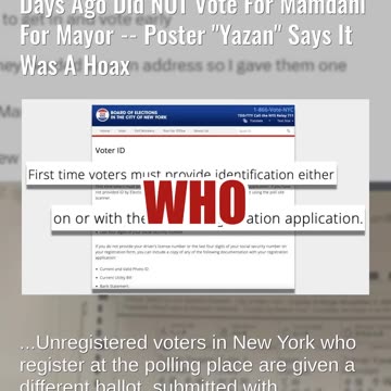 Fact Check: JOKE Post Said Non-Citizen Arrived In NYC Two Days Ago To Vote For Mamdani For Mayor