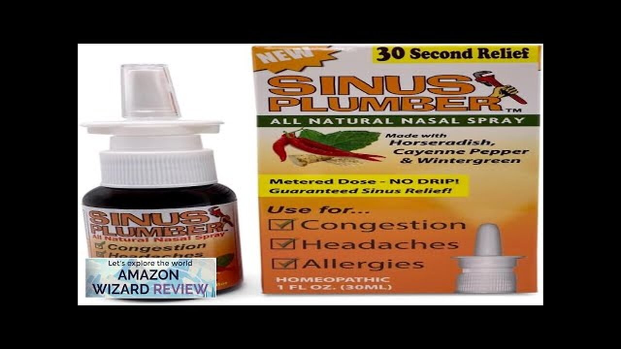 Sinus Plumber Pepper Nasal Spray Allergy and Sinus Relief Congestion Headaches 1 Review