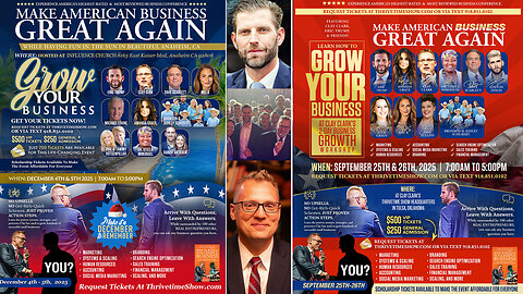 Eric Trump & Clay Clark Bring the ThrivetimeShow.com Business Conference to Anaheim, CA (Dec. 4th & 5th 2025) + 704 Ticket Remain Available + Learn Marketing, Sales, Finance, Scaling, Workflows & More!!! 