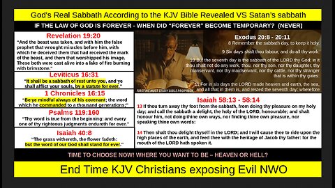 God's Real Sabbath According to the KJV Bible Revealed VS Satan’s sabbath