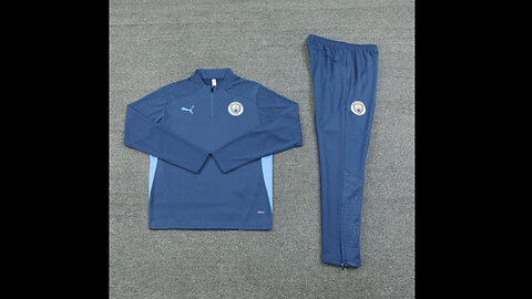 👉🏻⚽️2024/25 Manchester City Adult/Kid Blue Long Sleeve Tracksuit