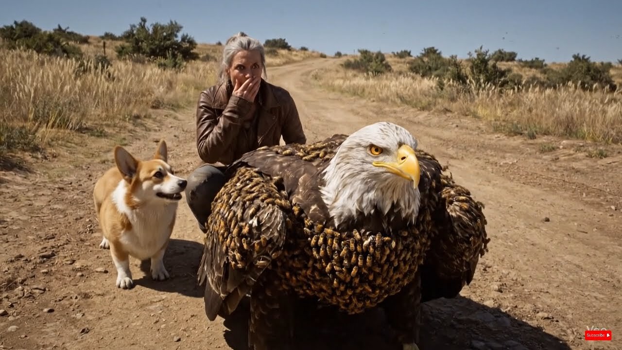 resscue animal :Brave Corgi Flags Down Biker to Rescue an Eaglé